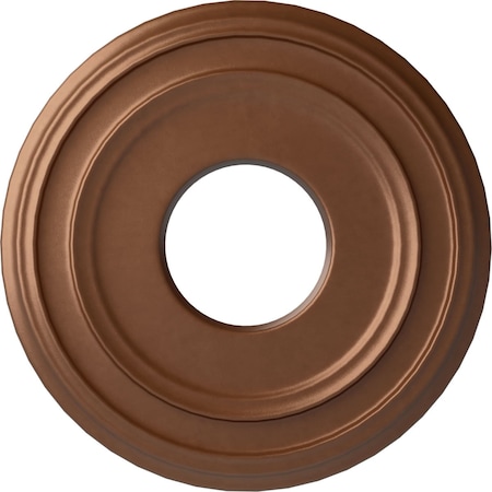 Ekena Millwork Classic Ceiling Medallion (Fits Canopies up to 7 1/4"), 12 3/8"OD x 4"ID x 1 1/8"P, Polished Copper CM12CLPOS
